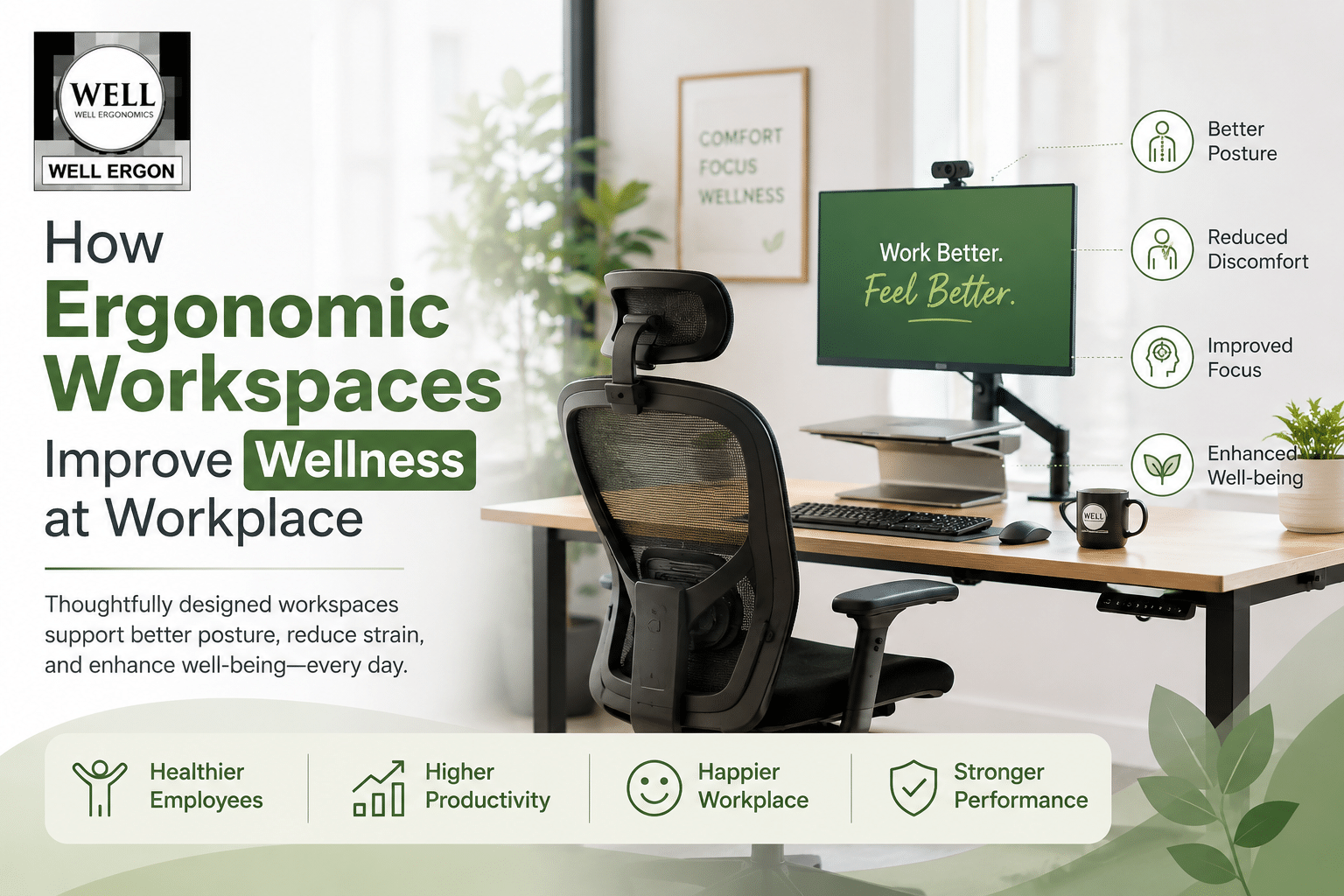 Home How Ergonomic Workspaces Improve Wellness at Workplace