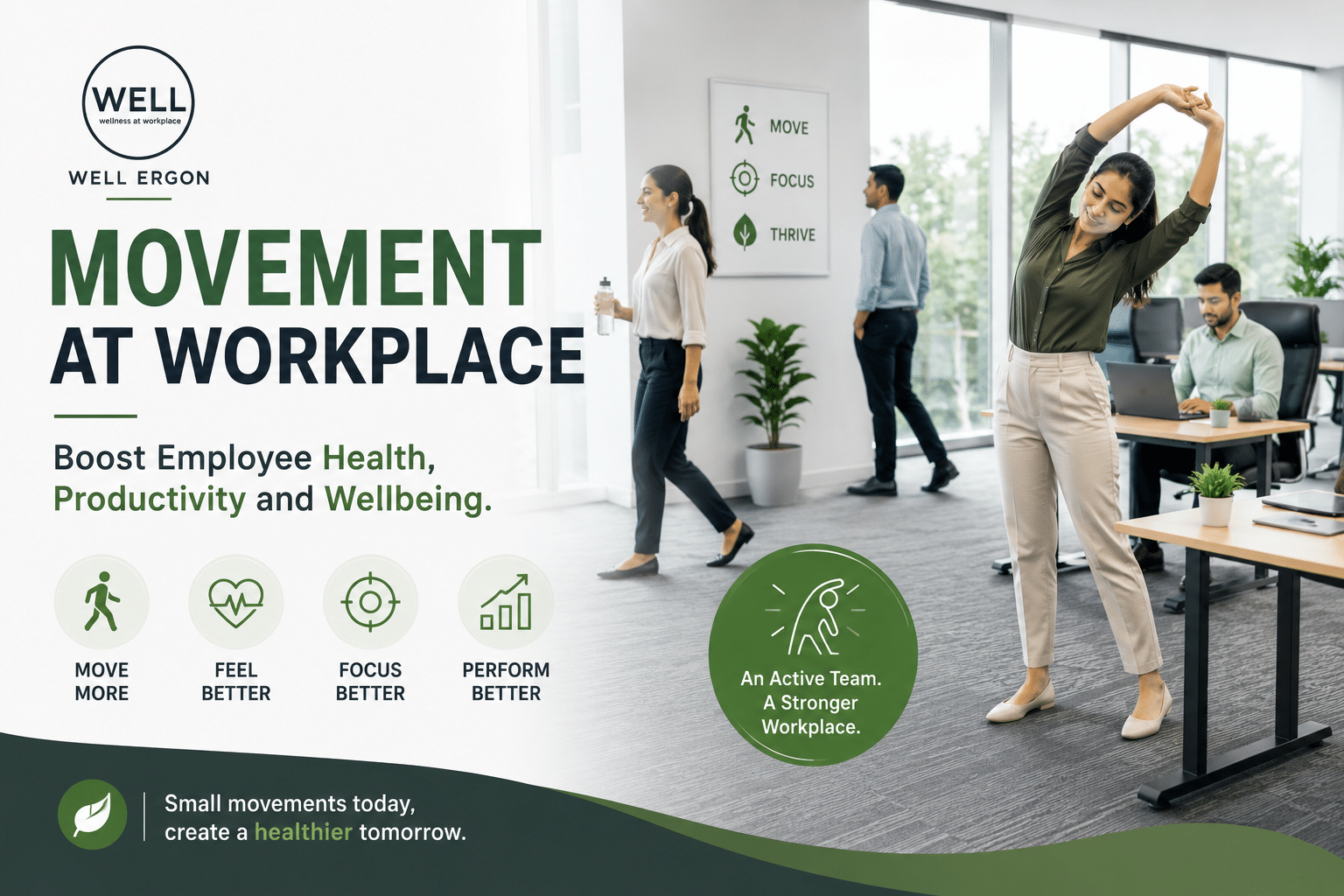 Home Movement at Workplace: Boost Health, Productivity & Wellbeing